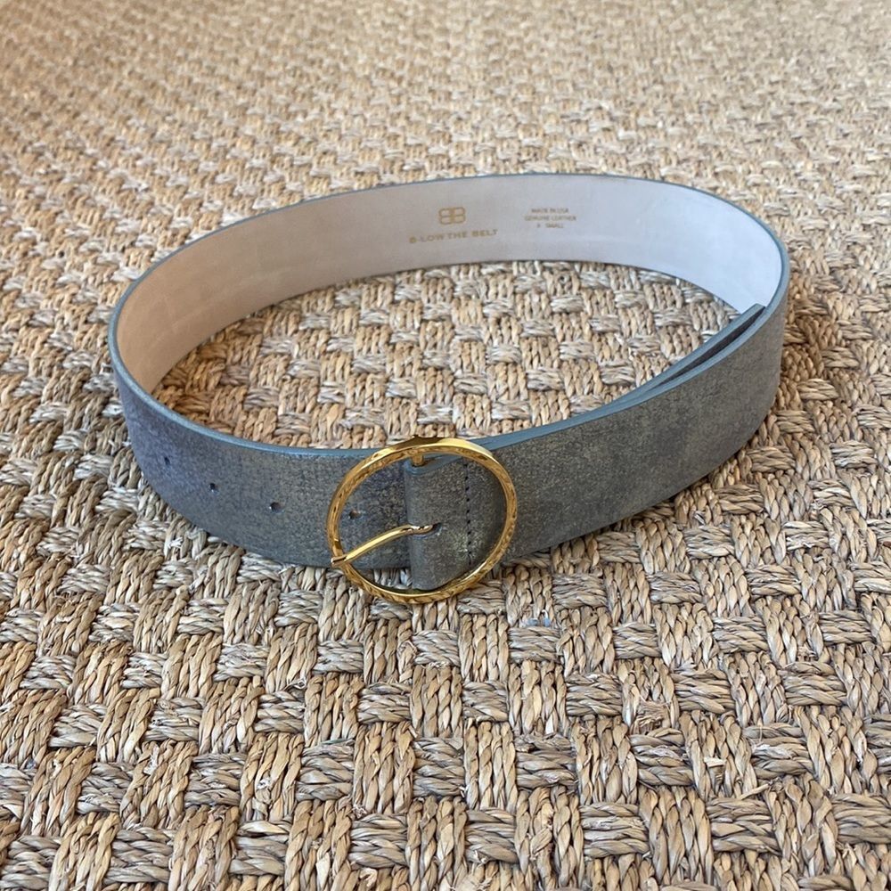B-Low the Belt Gray Belt with Gold Buckle